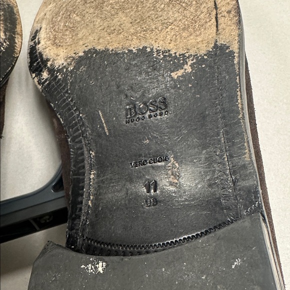 Hugo Boss Men's Brown Suede Loafers Size 11 Preowned - Picture 7 of 8